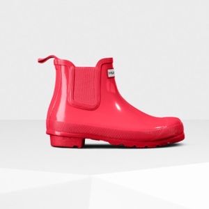 Hunter Original Gloss Chelsea Boot in Hyper Pink